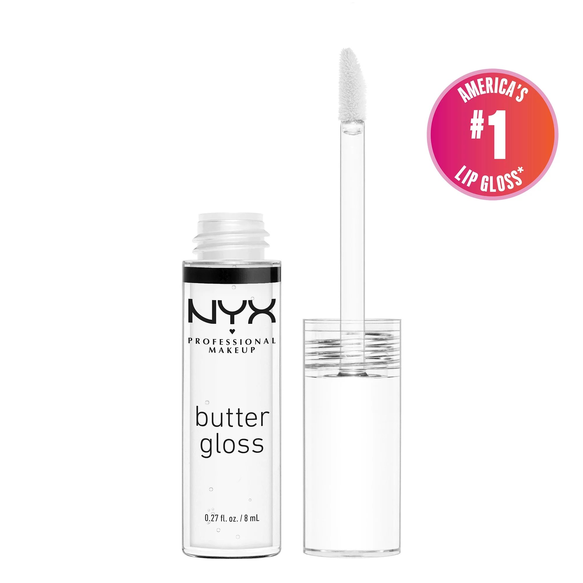 NYX Professional Makeup Butter Gloss, Non-Sticky Lip Gloss, Sugar Glass (Clear), 0.27 Oz | Walmart (US)