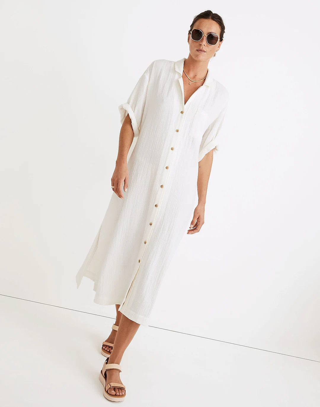 Lightestspun Cover-Up Maxi Shirtdress | Madewell