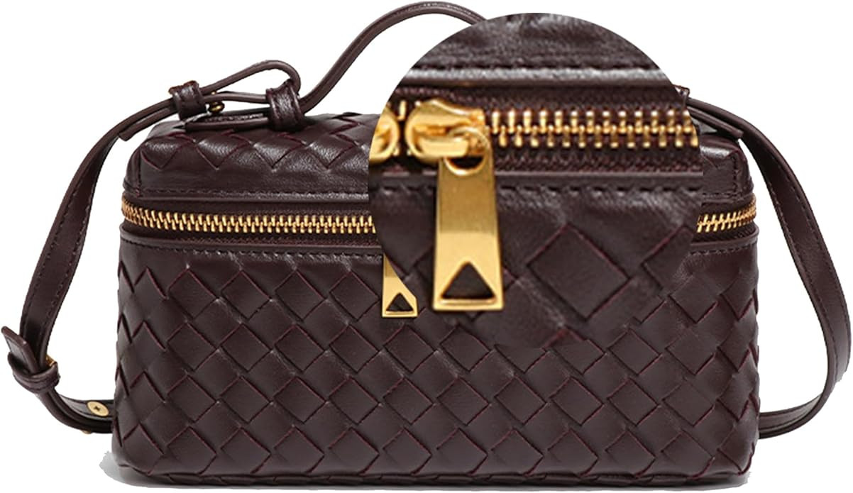 Mini Woven Crossbody Purse Square Box Bags Top-Handle Tote Handbag Shoulder Bag Cute Satchels Tre... | Amazon (US)