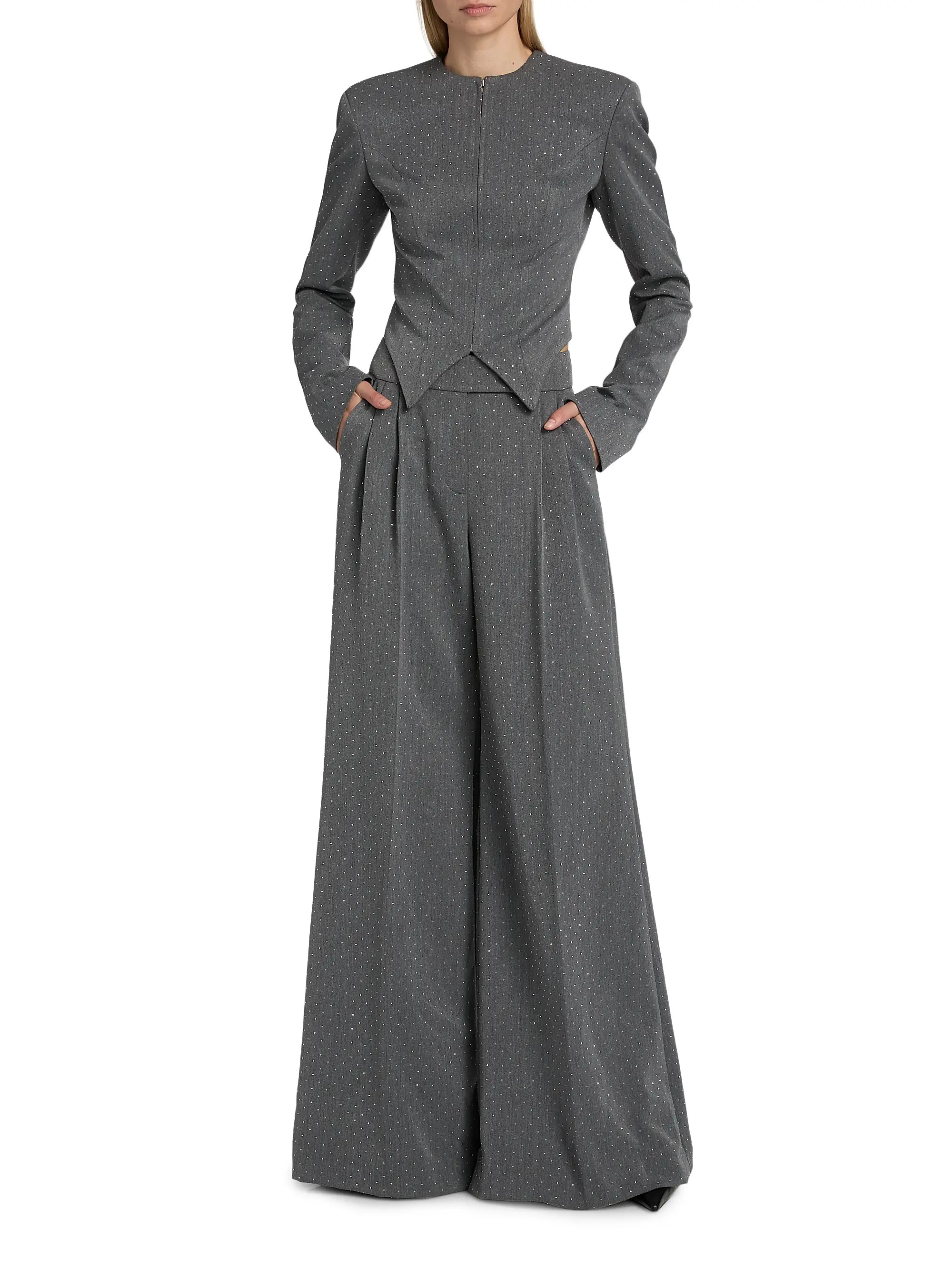 Polka Dot Relaxed-Fit Wide-Leg Trousers | Saks Fifth Avenue