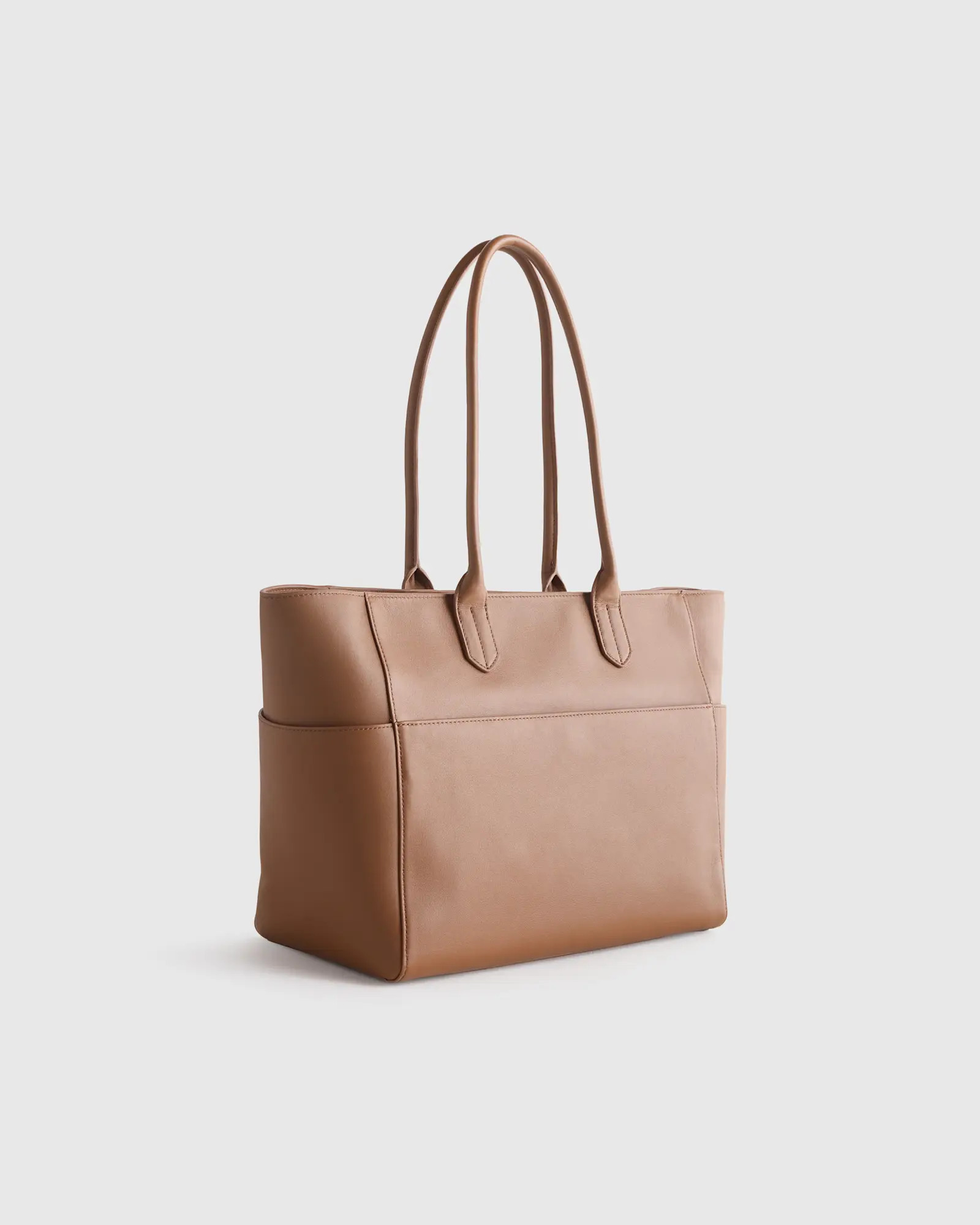 Italian Leather Shopper Tote in Cognac | Quince