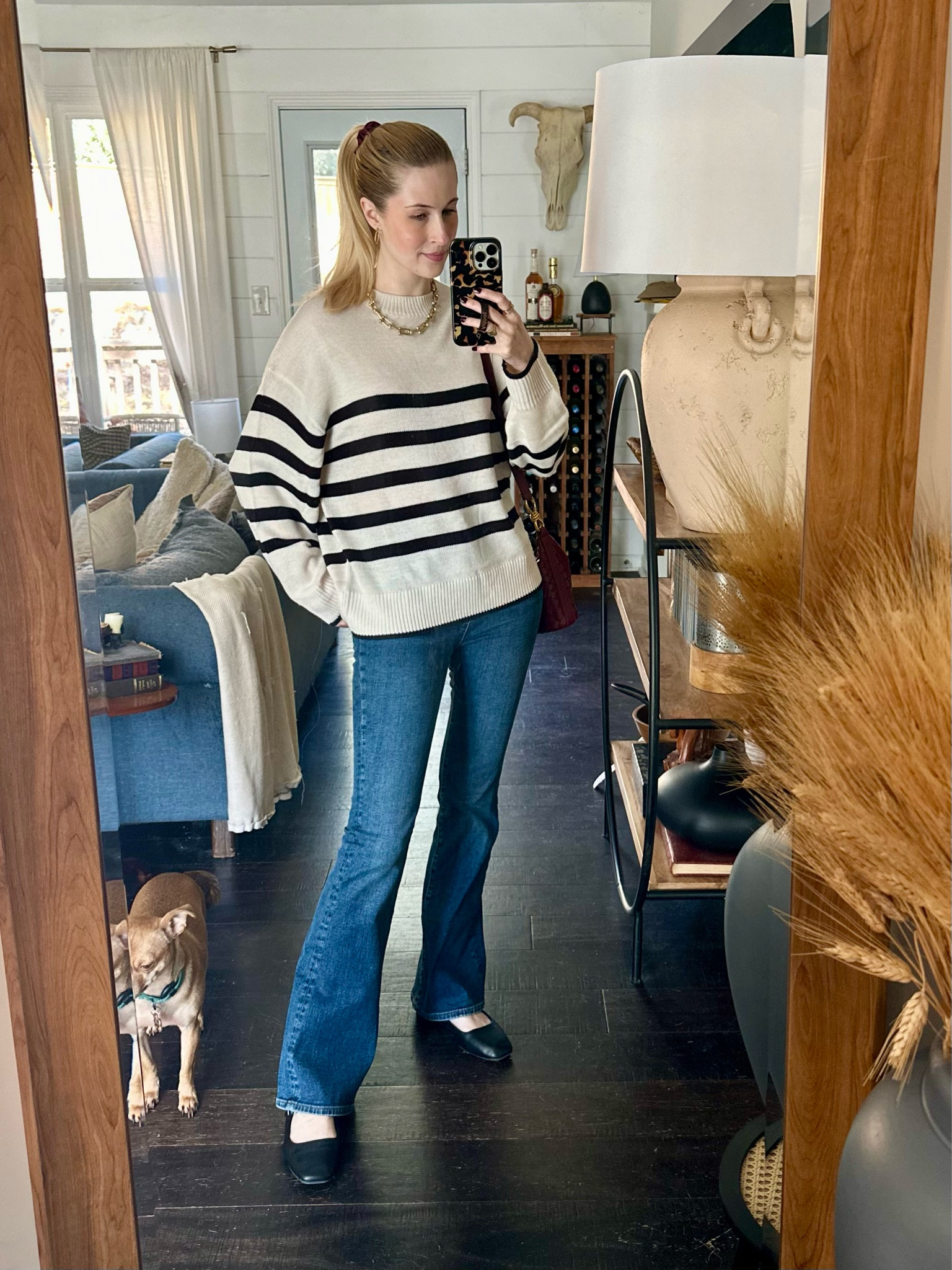 Cozy fall outfit idea 

Flair jeans | bootcut jeans | striped sweater | ballerina flats | Mary Jane’s 

#LTKCyberWeek #LTKHoliday #LTKFindsUnder50