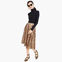 Pleated leopard midi skirt | J.Crew US