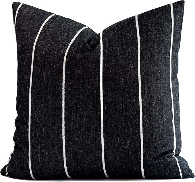 Crumbs Home Modern Farmhouse Fall Linen Indoor Outdoor Throw Pillow Cover Only, 22"x22" Water Rep... | Amazon (US)