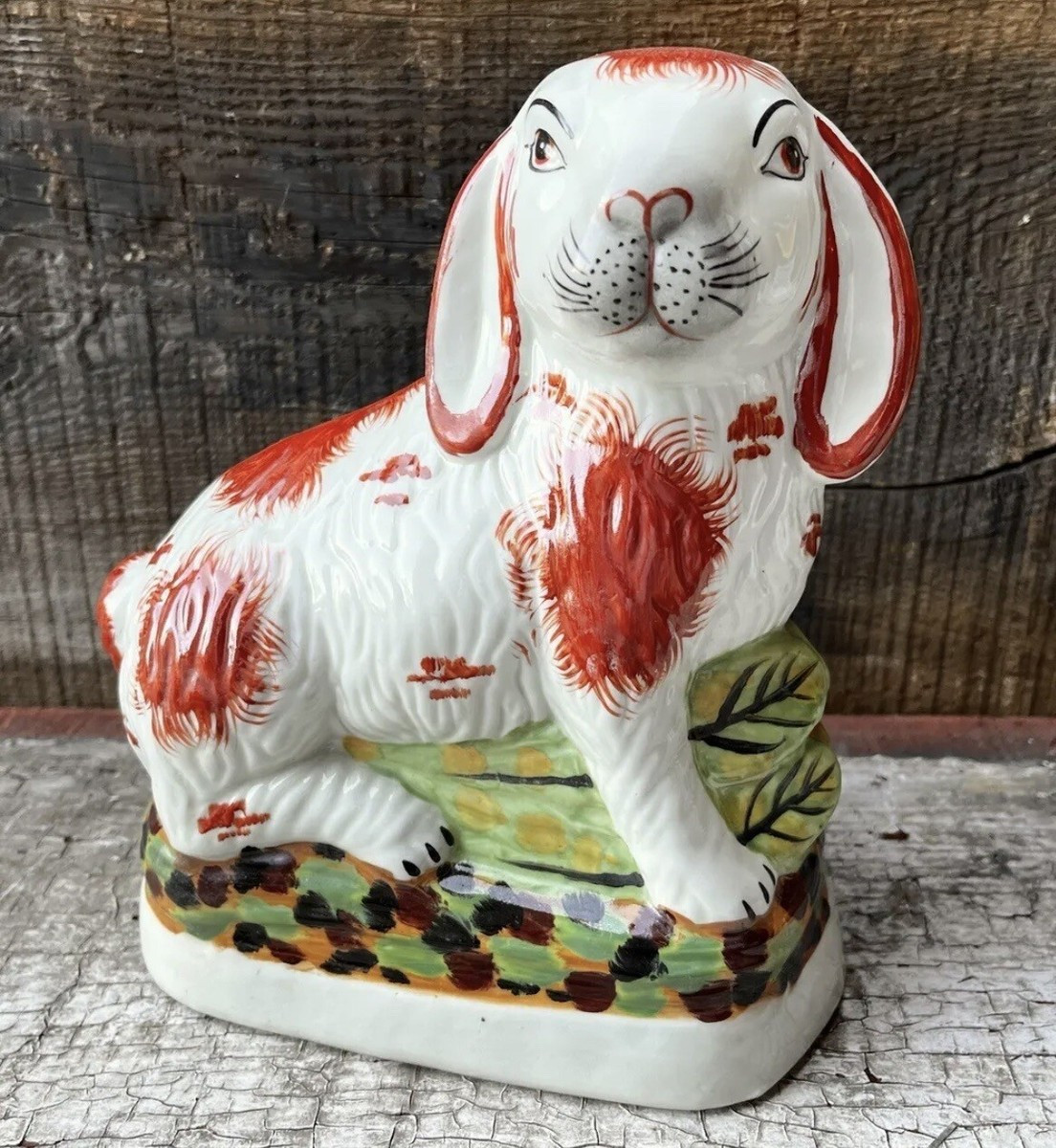 Staffordshire Red & White Rabbit 8” Tall Right-Facing Porcelain Figurine | eBay US