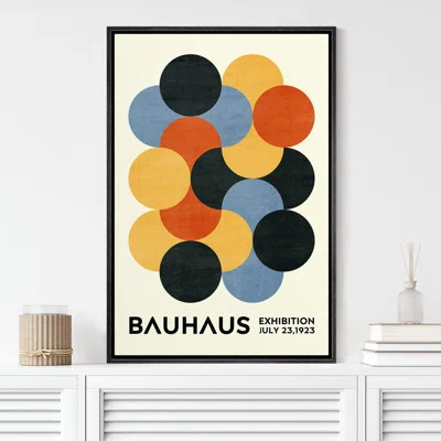 Abstract Vibrant Color Blocks Geometric Colorful Circle Bauhaus Polygon on | Wayfair North America