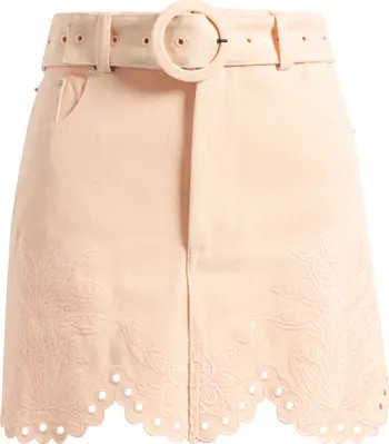 Belted Cotton Twill Miniskirt | Nordstrom
