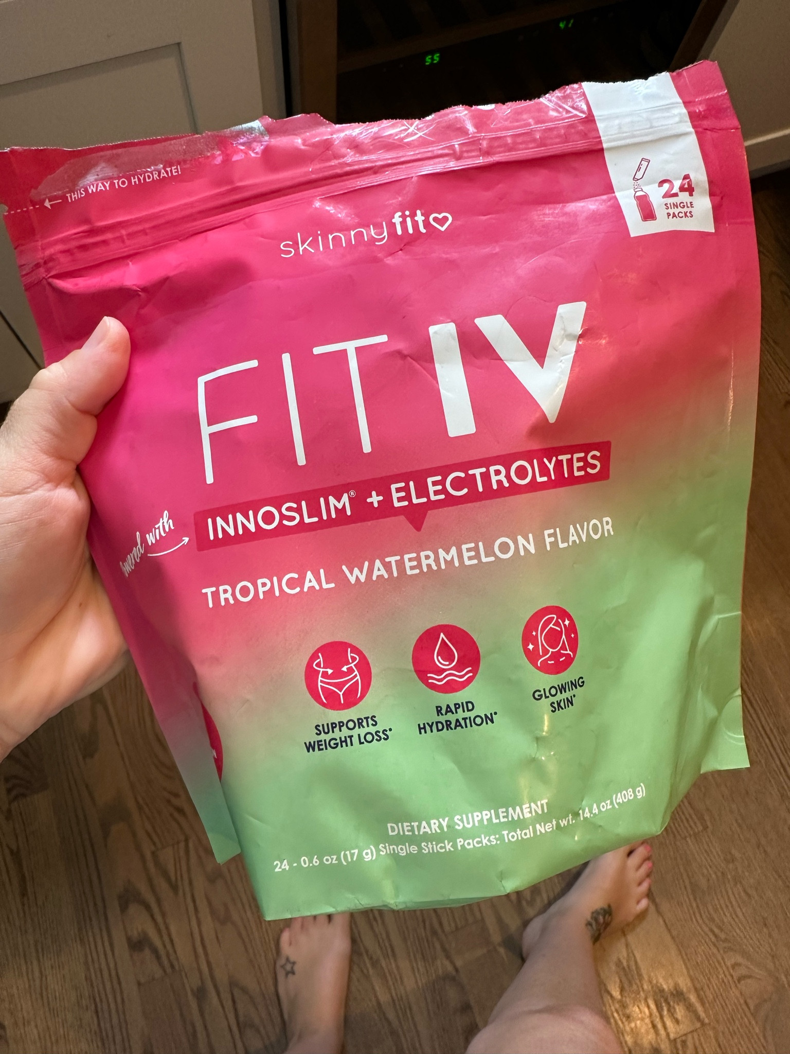 Trying this out for hydration and weight loss! I got tropical watermelon and it taste like a delicious island cocktail! It’s refreshing, light and not too sweet! 

#LTKActive #LTKMidsize #LTKFitness