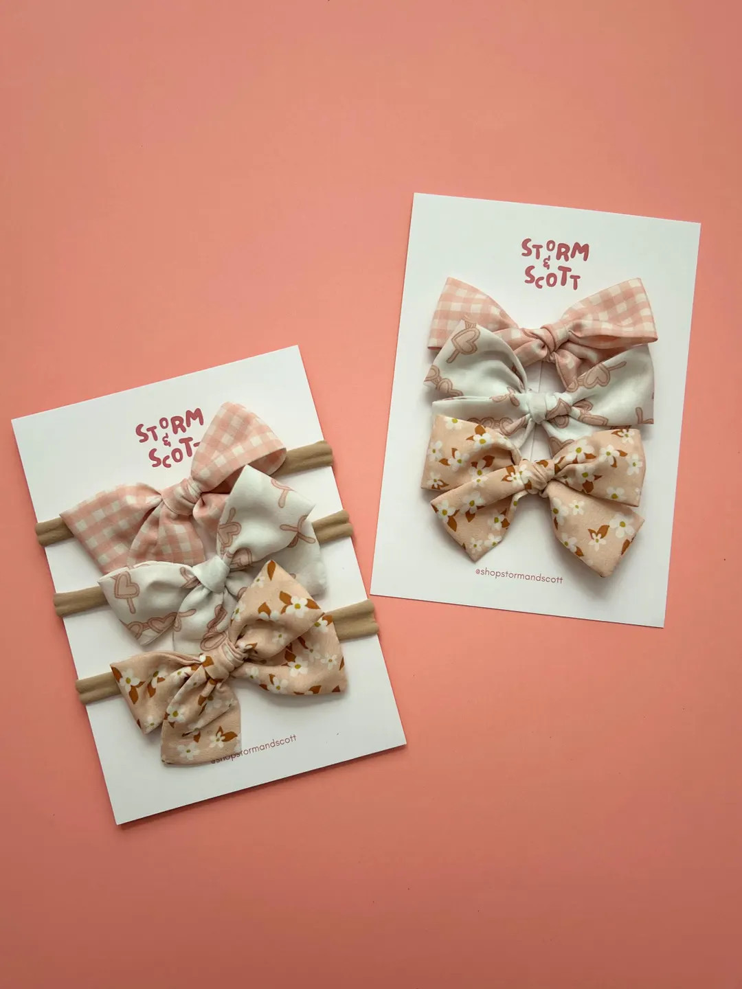 Pretty in Peach Baby and Toddler Bow Set | Etsy (US)