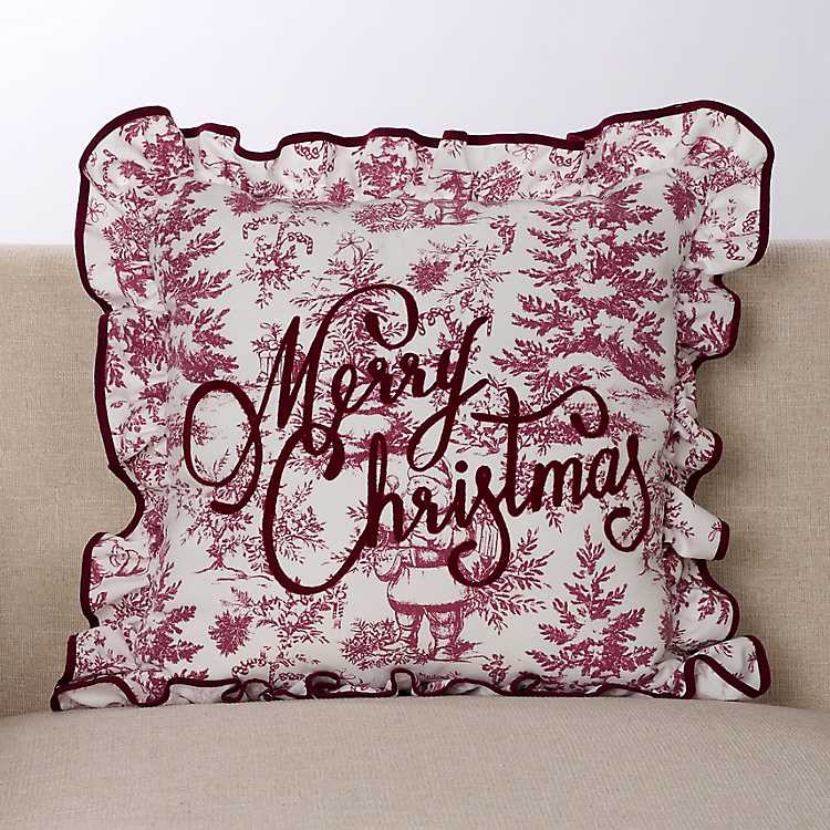 New! Winter Berry Toile Pillow | Kirklands