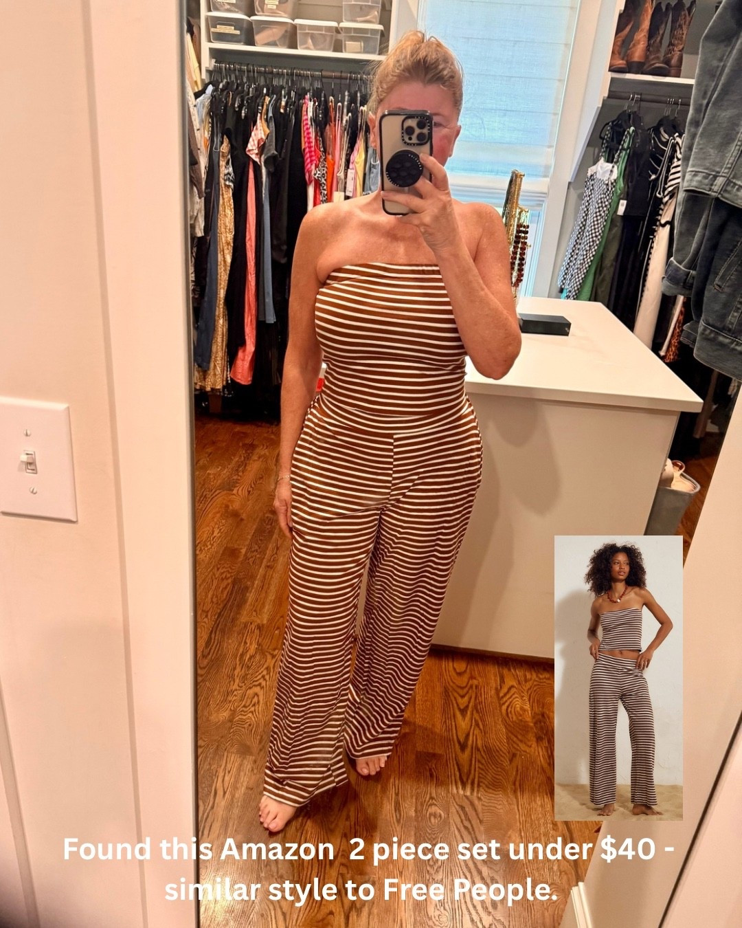 Amazon 2 piece tube top & pant set @amazon
I’m wearing a medium  
#twopieceset #amazonfind #travelset #affordablefashion #momover50fashion #LTKOver50


#LTKootd #LTKTravel #LTKmomlife