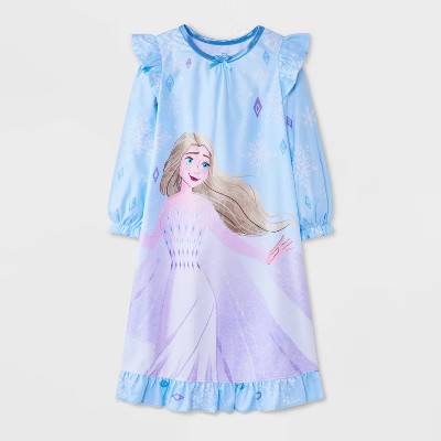 Toddler Girls' Disney Elsa Dorm NightGown - Blue | Target