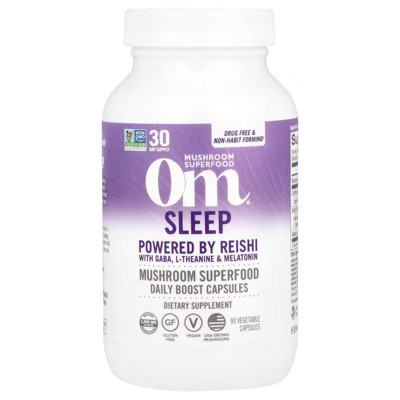 Om Mushrooms Sleep, Powered by Reishi with GABA, L-Theanine & Melatonin, 1,500 mg, 90 Vegetable Capsules (500 mg per Capsule) | Target