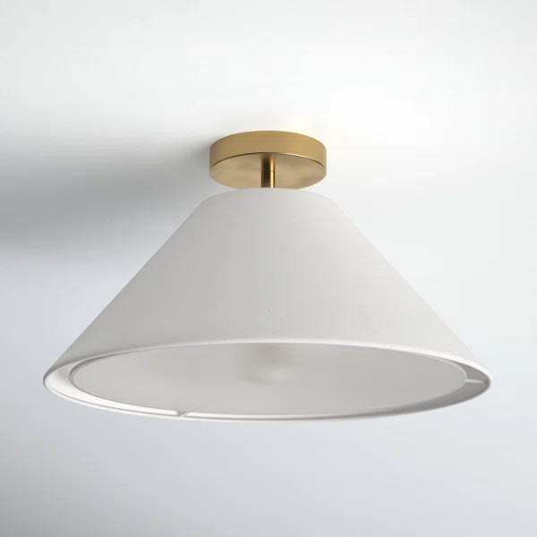 Finley Linen Conical Flush Mount | Wayfair North America