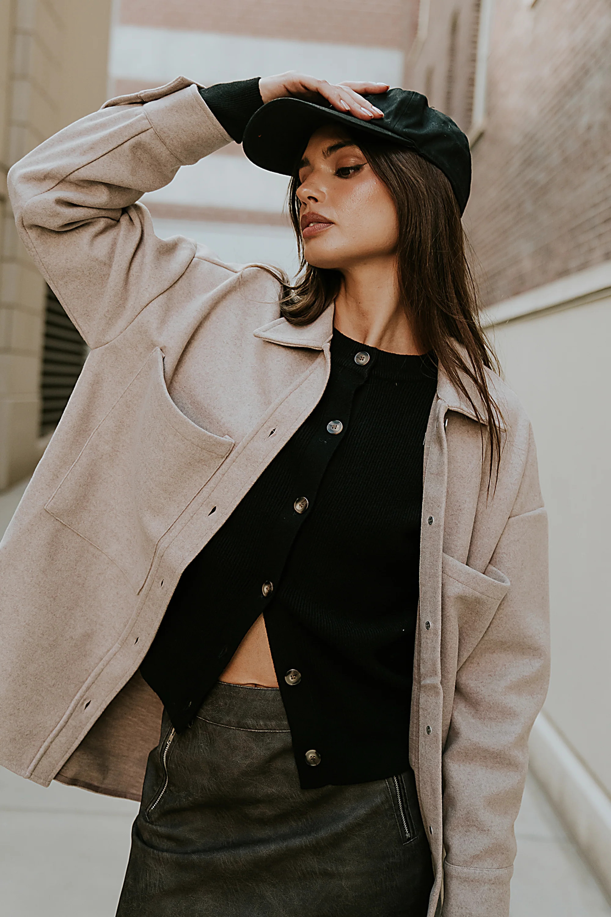 Bennie Oversized Shacket - FINAL SALE - S / Taupe | Böhme US