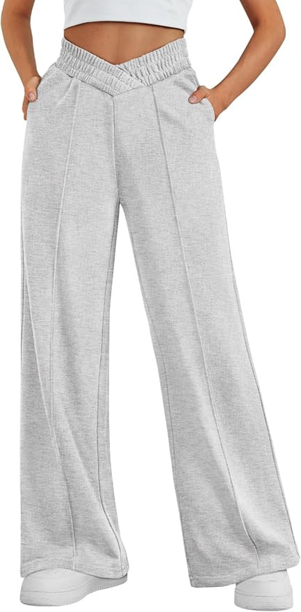 Trendy Queen Wide Leg Sweatpants Women Fashion High Waisted Baggy Flared Pants Loose Fit Athletic... | Amazon (US)