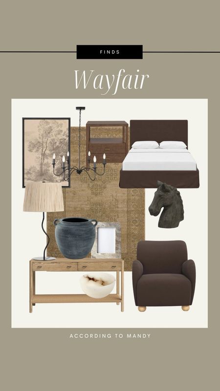 Wayfair faves + finds!

neutral home decor, brown tones, brown home decor, wayfair furniture, wayfair finds, wayfair deals, lamp, vase, decor, art, night stand, brown bed frame, marble frame, stone frame, brown chair, marble bowl, wood console table 

#LTKhome