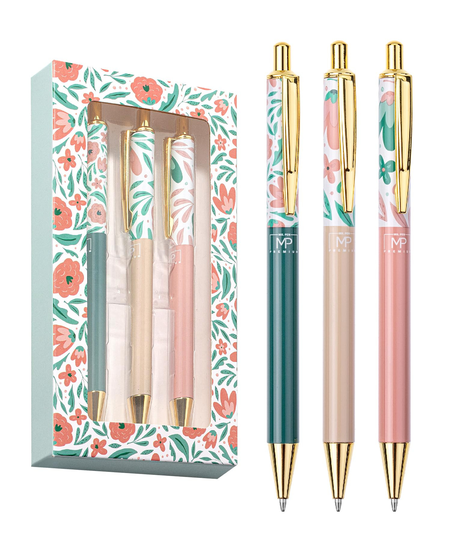 Mr. Pen- Luxury Floral Pen Set, 3 pcs, Black Ink Ballpoint Pens, Floral Pen, Fancy Pens for Women... | Amazon (US)