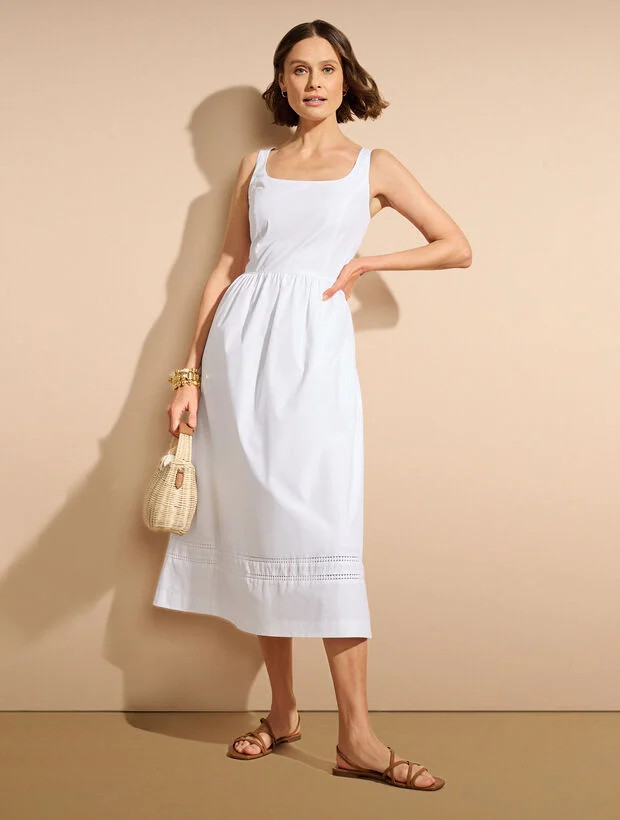 Cotton Fit & Flare Dress | Talbots