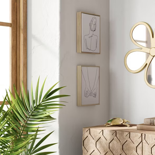 Holding Hands Framed Wall Canvas Black/White - Opalhouse™ | Target