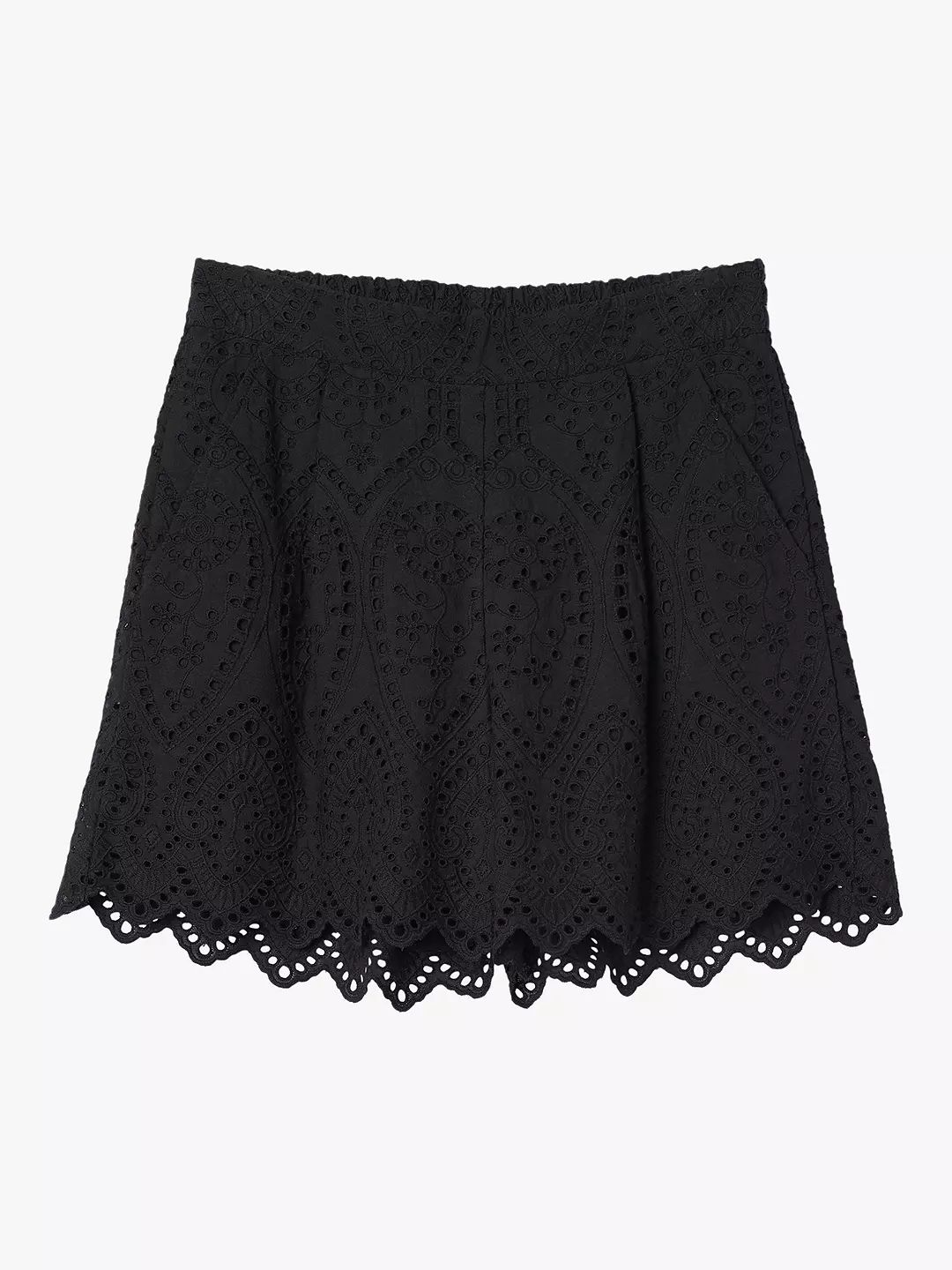 Albaray Cotton Broderie Anglaise Shorts, Black | John Lewis (UK)