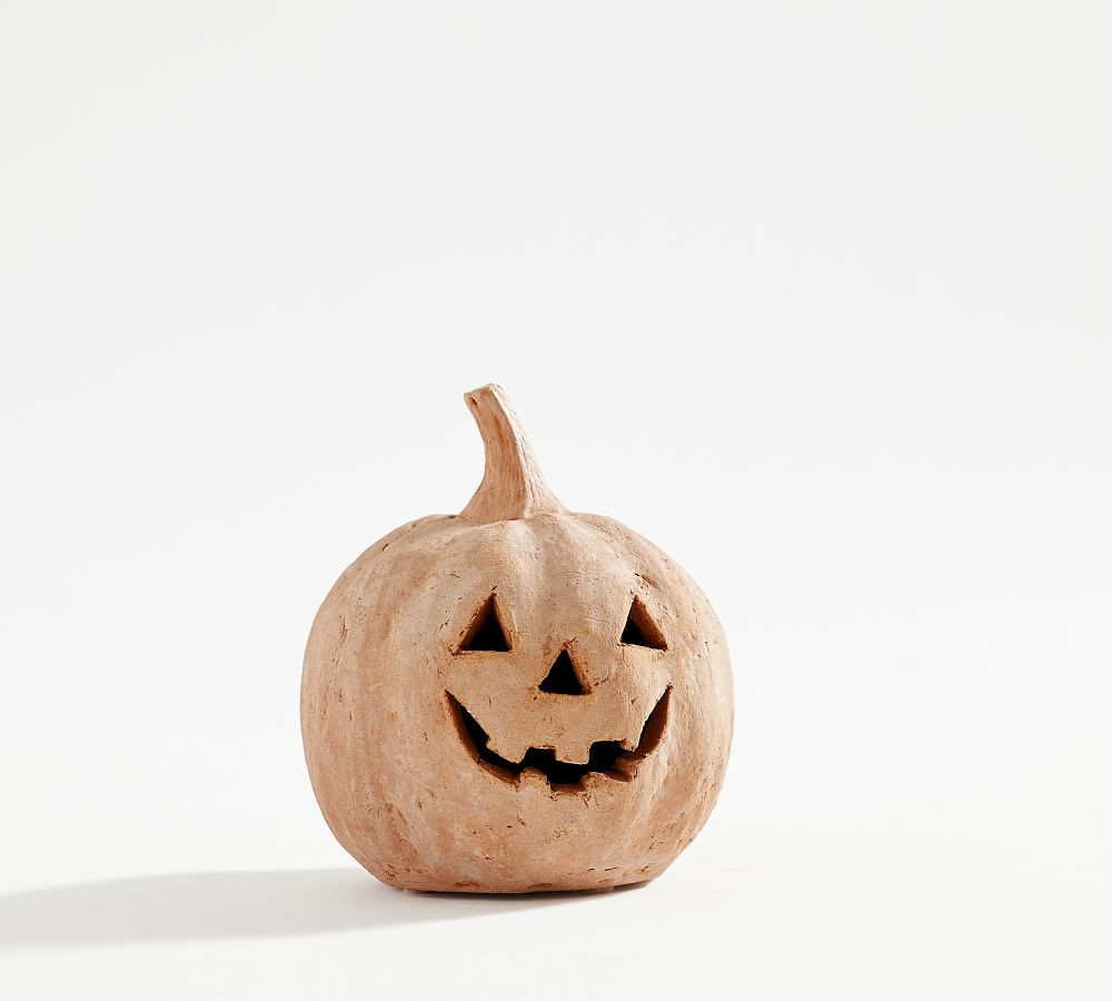 Handmade Terracotta Jack O' Lantern, Small | Pottery Barn (US)