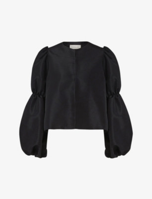 Zoey balloon-sleeve satin blouse | Selfridges