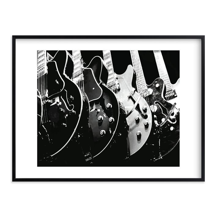 Minted® Guitars, Monochrome Framed Art by A. Ruediger | Pottery Barn Teen