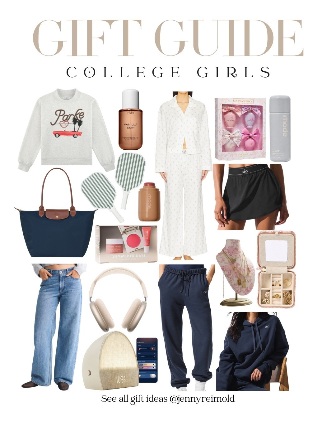 With 5 daughters, including a recent college grad who works behind the scenes at LTK, we know exactly what’s trending this season. These are the top holiday gifts every college girl wants in 2025: Parke sweatshirts, Alo sets, Longchamp bags, viral beauty favorites, cozy PJs & more. All high-demand picks and fully in stock right now.

#LTKHoliday #LTKGiftGuide #LTKSeasonal