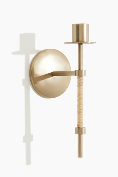 Metal and Rattan Sconce - Gold-colored - Home All | H&M US | H&M (US + CA)