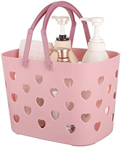 Portable Shower Caddy Tote Plastic Storage Basket with Handle Box Organizer Bin for Bathroom, Pan... | Amazon (US)