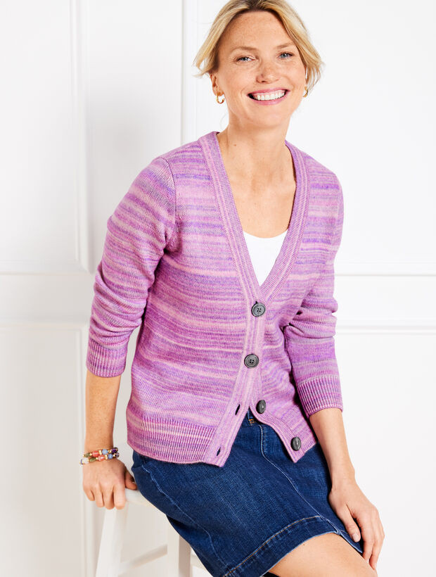 V-Neck Cardigan - Space Dye | Talbots
