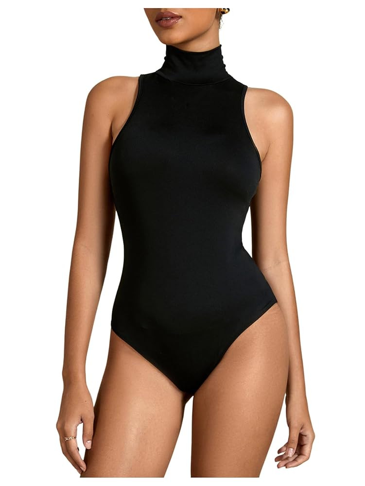 Milumia Women Sexy Mock Turtle Neck Sleeveless Tank Top Bodysuit | Amazon (US)