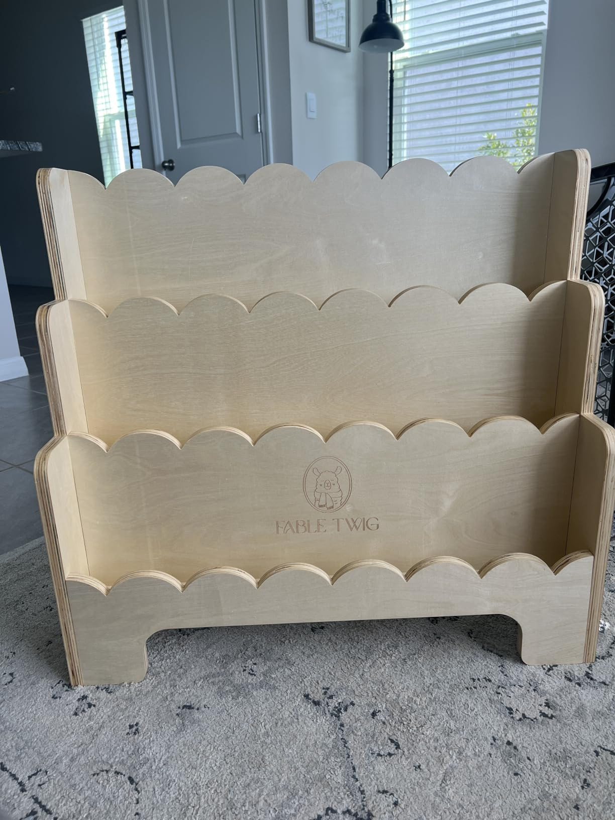 Wooden Kids Bookshelf w/Scalloped Edges - Perfect Height 3-Tier Montessori Bookshelf for Kids - D... | Amazon (US)