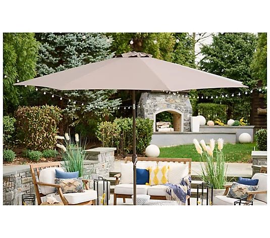 Garden Reflections 11' Round Patio Umbrella with Tilt and Cover | QVC