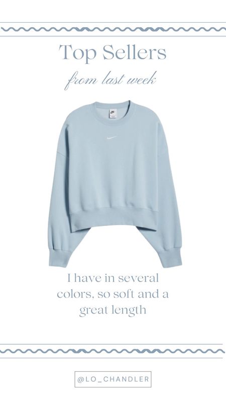 I have this sweatshirt in several colors and it is the best! Such a great length and so soft!




Nike sweatshirt
Athletic wear 
Cropped sweatshirt


#LTKstyletip #LTKfindsunder100 #LTKActive