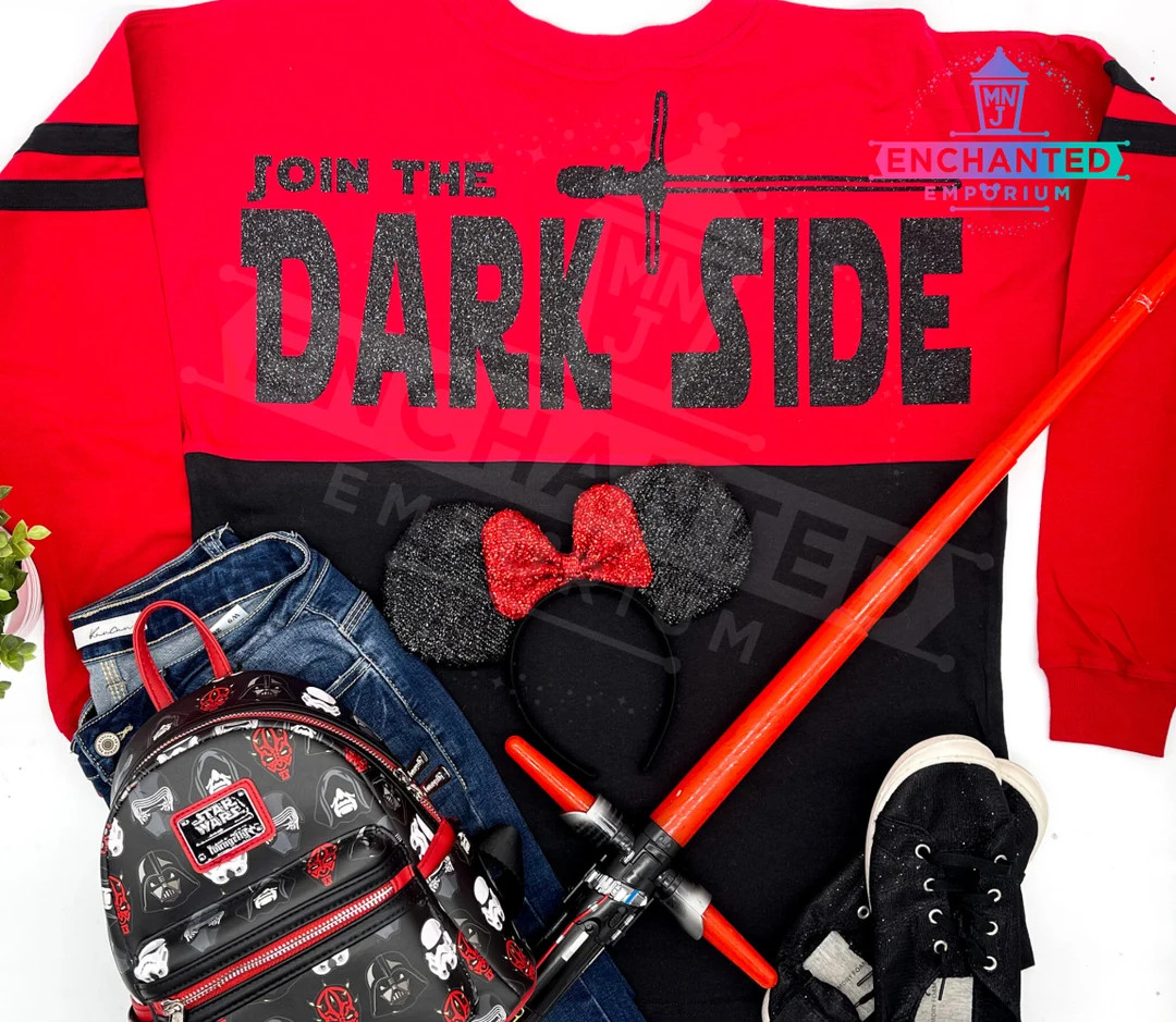 Join the Dark Side Star Wars Land Darth Vader Kylo Ren Inspired Jersey Shirt, Dark Side Lightsabe... | Etsy (US)