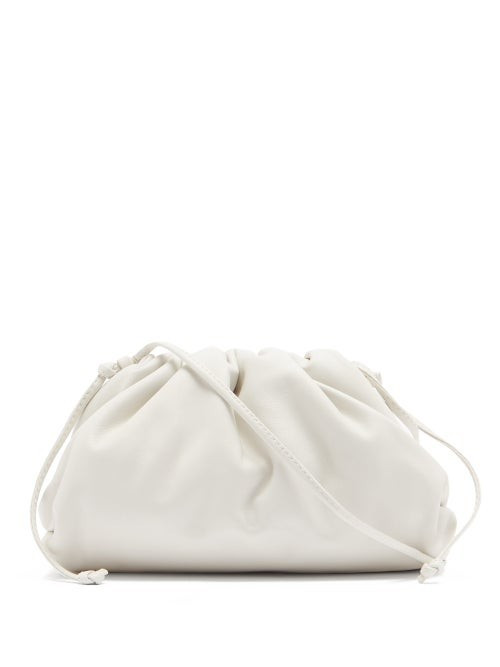 Bottega Veneta - Pouch Mini Leather Clutch Bag - Womens - White | Matches (US)