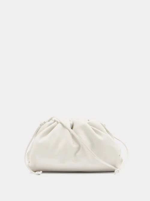 Bottega Veneta - Pouch Mini Leather Clutch Bag - Womens - White | Matches (US)