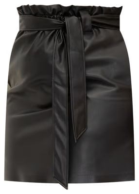 ELOQUII Elements Women's Plus Size Faux Leather Mini Skirt With Tie | Walmart (US)