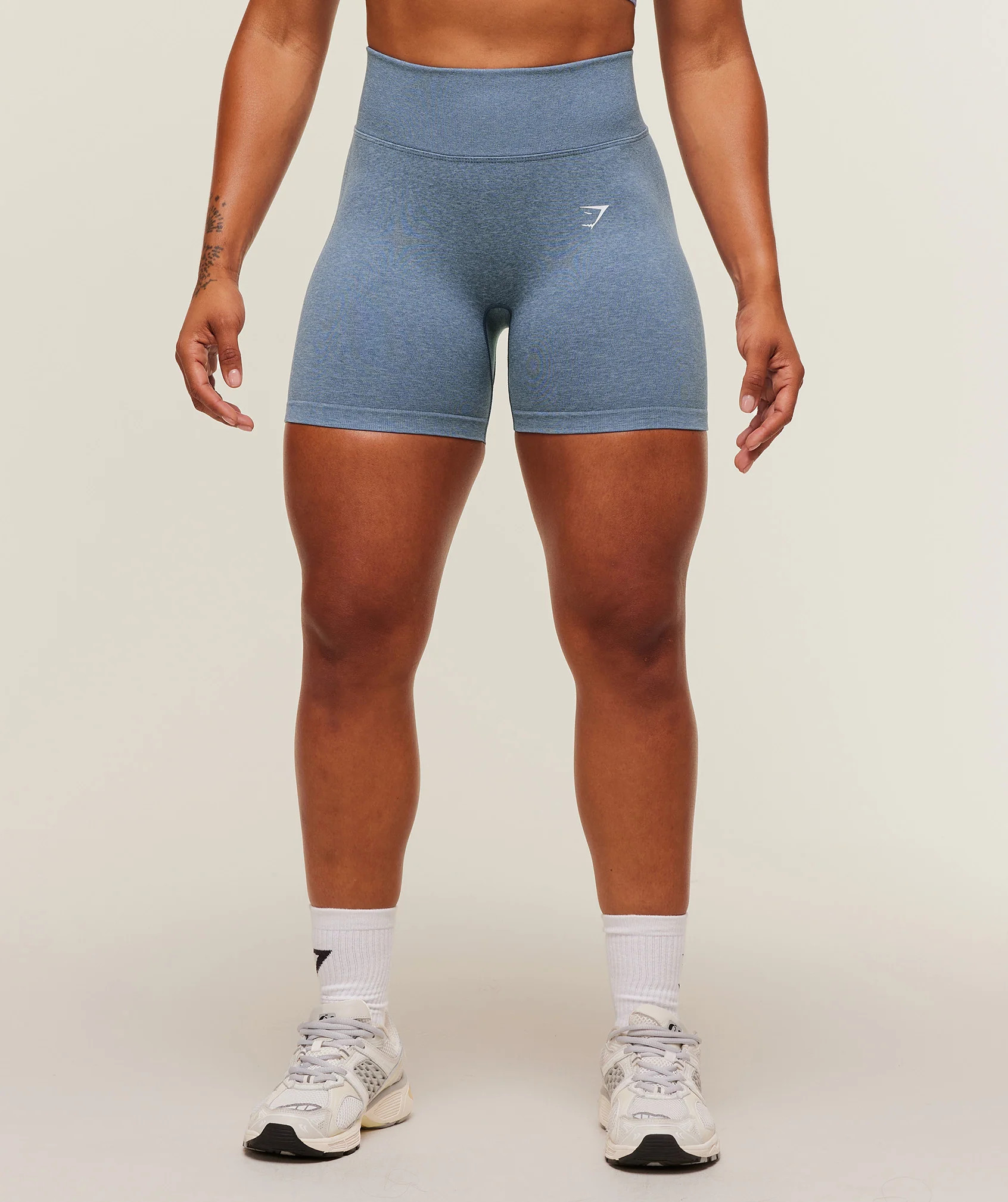 Gymshark Lift Seamless Shorts - Worn Blue/Peri Blue Marl | Gymshark UK