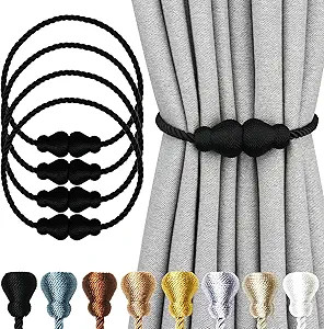 Magnetic Curtain Tiebacks Outdoor Curtain Tie Backs Rope Decorative Magnetic Curtain Holders for ... | Amazon (US)