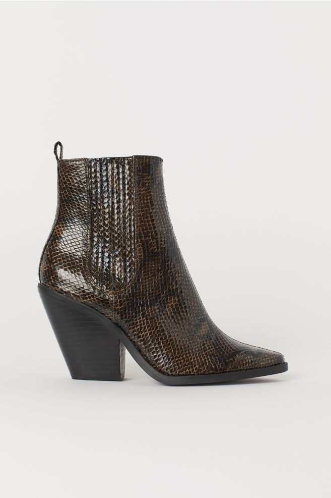 Snakeskin-pattern Ankle Boots | H&M (US + CA)