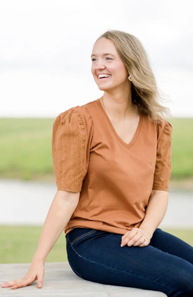 The Pioneer Woman Mixed Media Top with Puff Sleeves, Sizes XS-3X, Women’s | Walmart (US)