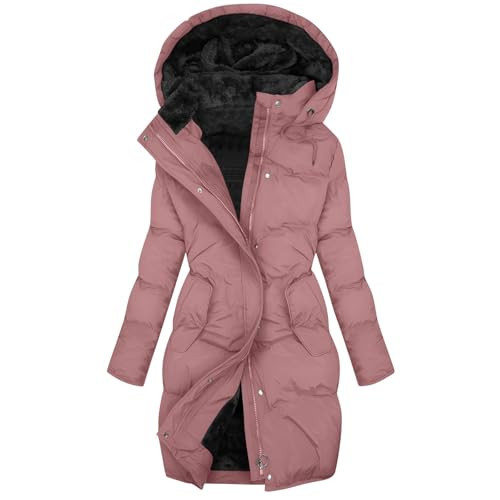 ABABC Winter Coats for Women Fleece Lined Hooded Puffer Jacket Casual Thicken Waterproof Parkas Coats with Pockets | Amazon (US)