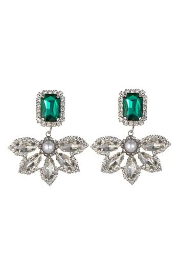 EYE CANDY LOS ANGELES Green Fan Feather Drop Earrings at Nordstrom Rack | Nordstrom Rack