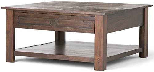 SIMPLIHOME Monroe SOLID ACACIA WOOD 38 inch Wide Square Rustic Coffee Table in Distressed Charcoa... | Amazon (US)