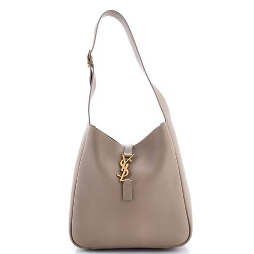 Saint Laurent, Pre-Loved Le 5 a 7 Supple Hobo Leather Small, Gray | Amazon (US)