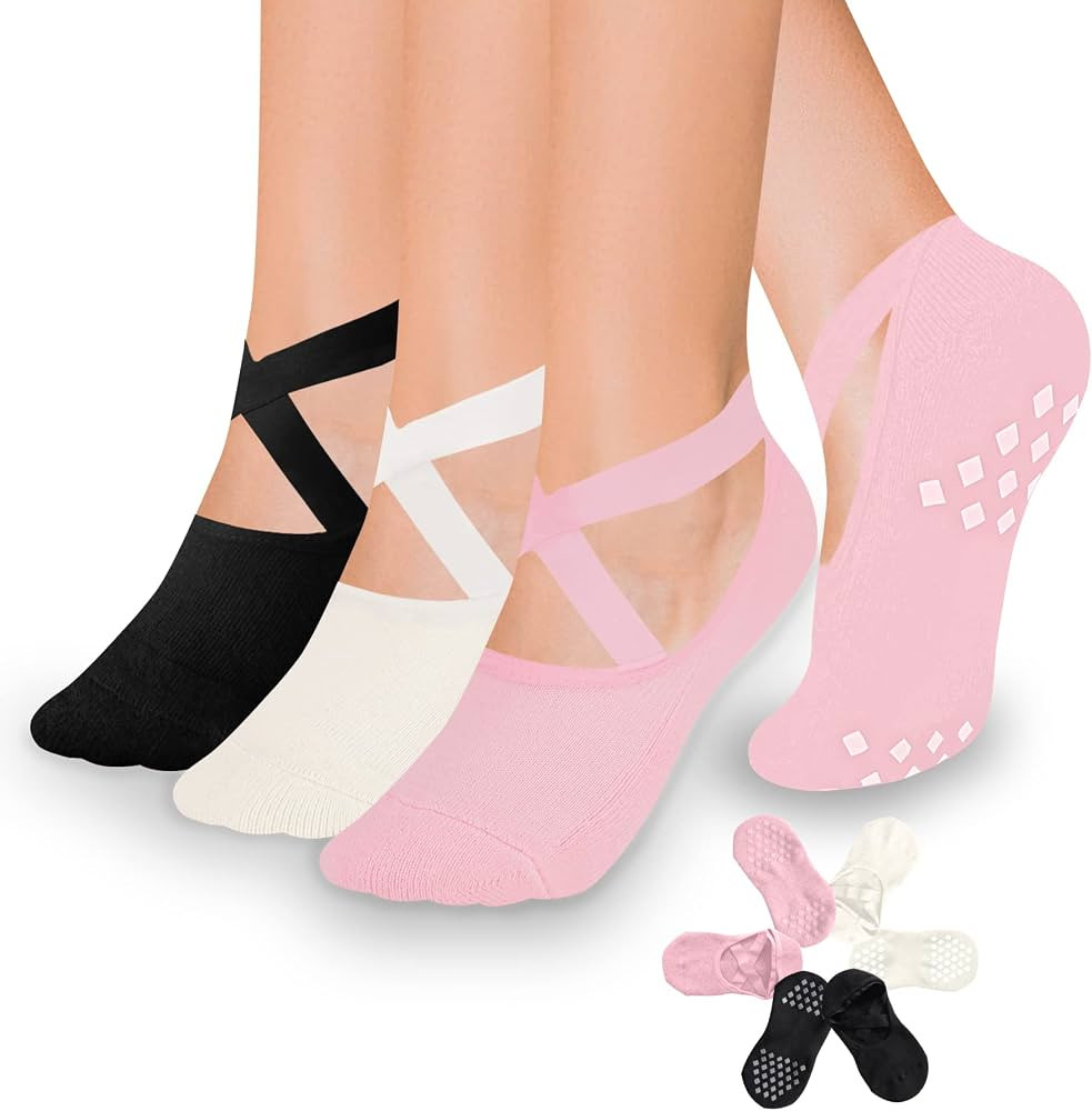 Diu Life Grip Pilates Socks Yoga Socks with Grips for Women Non Slip, Workout, Pure Barre, Ballet... | Amazon (US)
