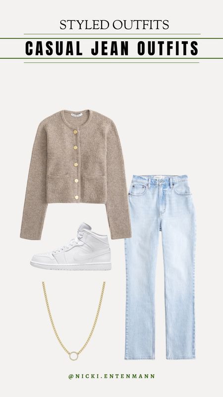 Casual jean, cardigan, and sneaker outfit! 

Styled outfit, casual jeans outfit, Abercrombie jeans, Abercrombie fashion, stay at home mom outfits, errands outfits, nicki entenmann 

#LTKstyletip #LTKSeasonal